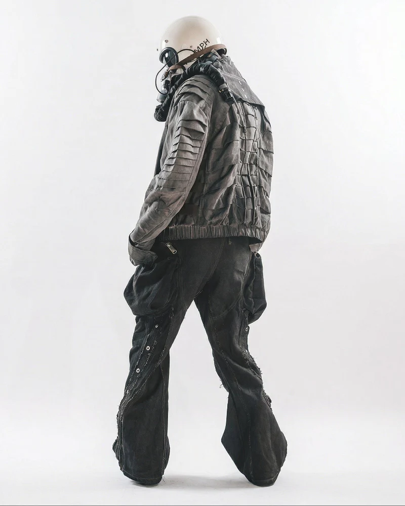 Wasteland Streetwear Distressed Cotton Wide Leg Cargo Pants - Image 8