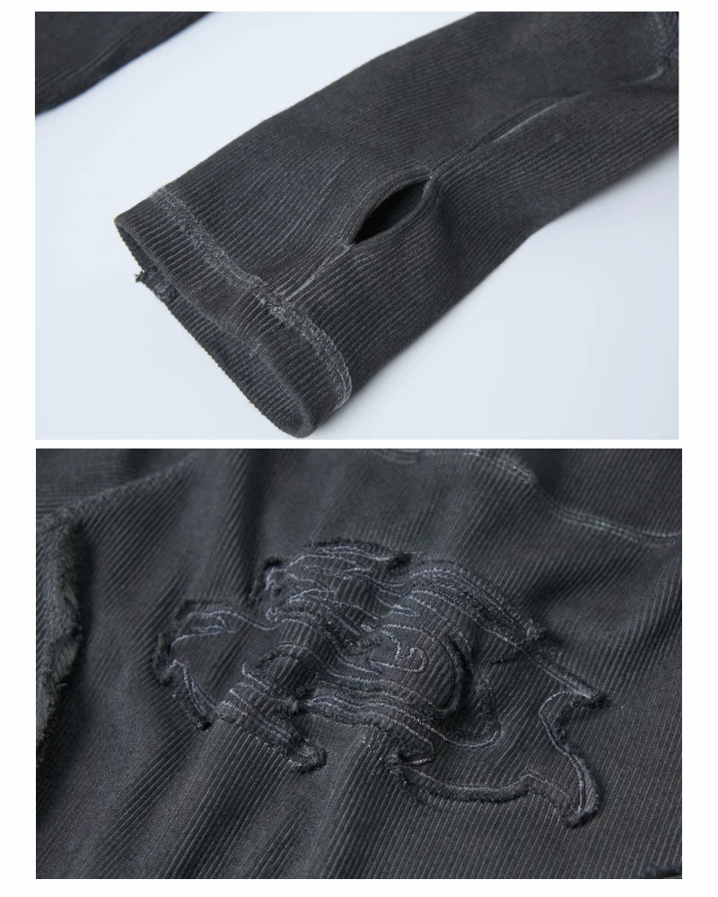 Wasteland Streetwear Wash Ribbed Long‐Sleeve Sweatshirt - Image 13