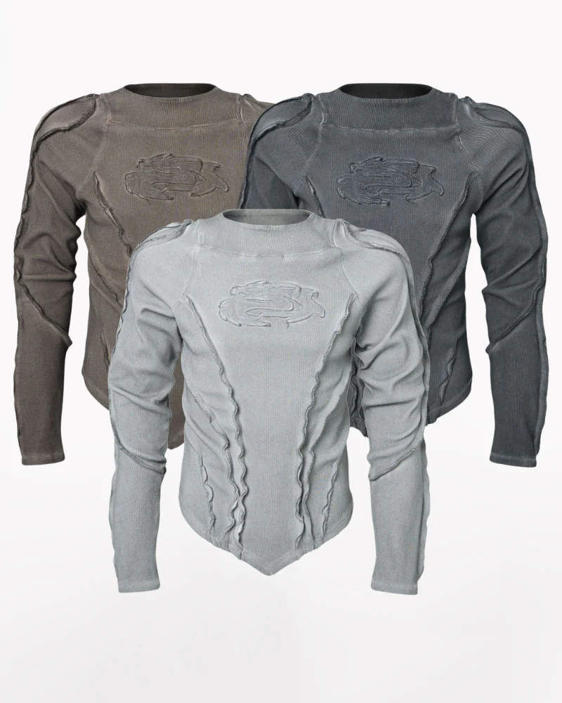 Wasteland Streetwear Wash Ribbed Long‐Sleeve Sweatshirt - Image 2