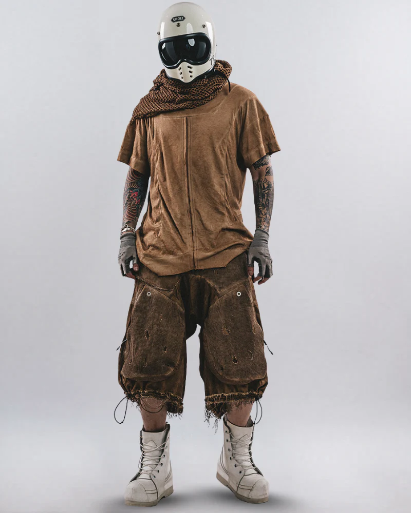Wasteland Style Reversible Deconstructed Washed T-Shirt - Image 8