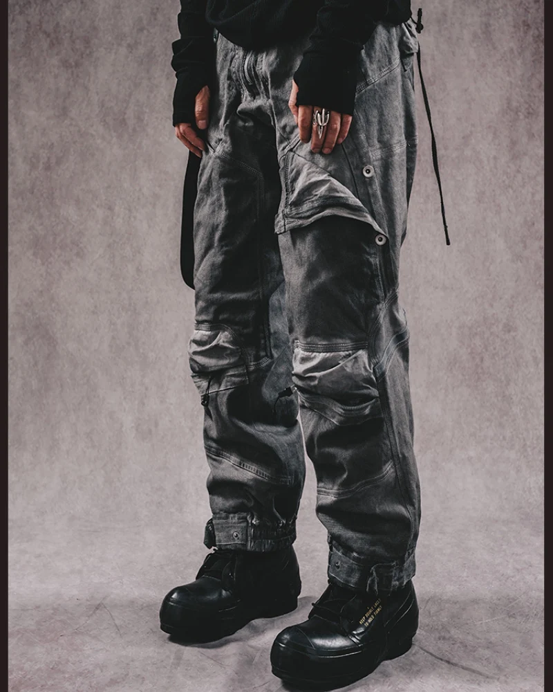 Wasteland Wear 3D Cut Distressed Double-Layer Cargo Pants - Image 12