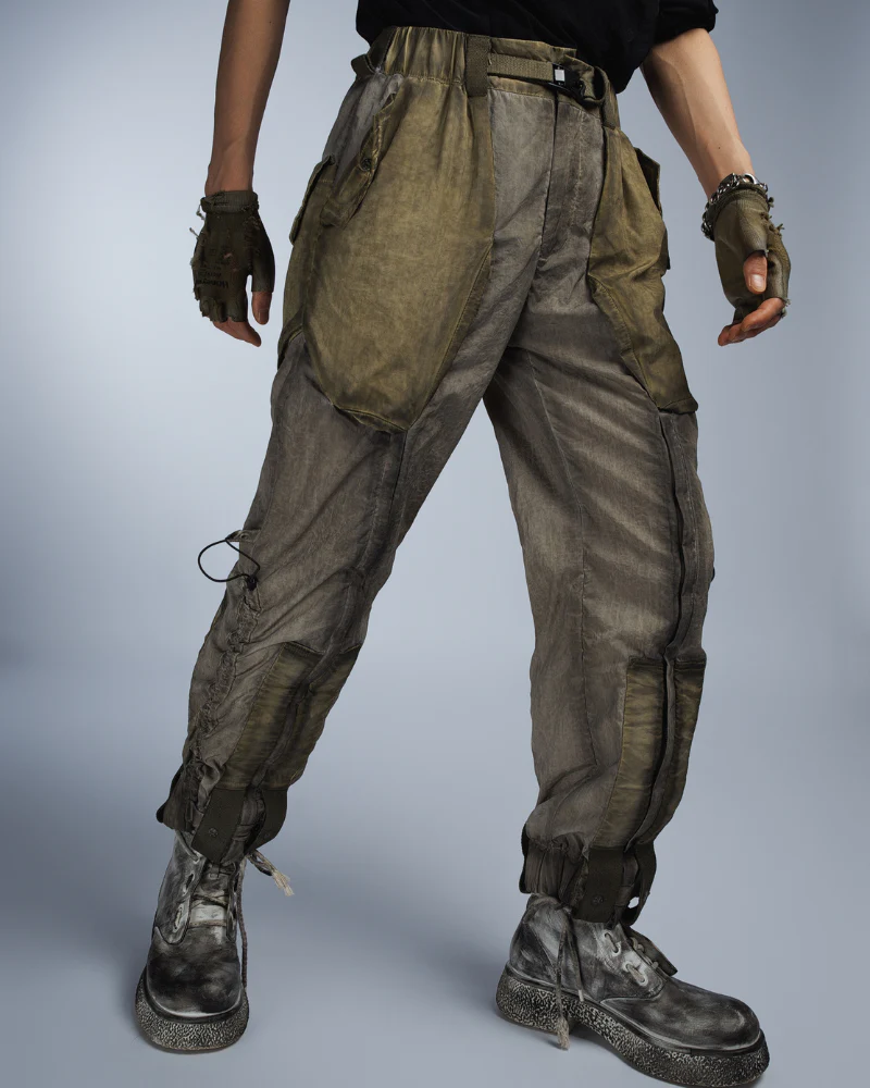 Wasteland Wear Dirty Dyed Cargo Zipper Pants - Image 8
