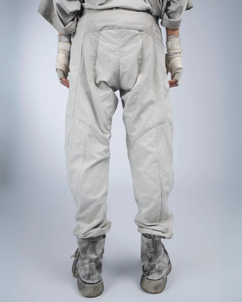 Wasteland Wear Distressed Washed Patchwork Slim Cargo Pants - Image 10
