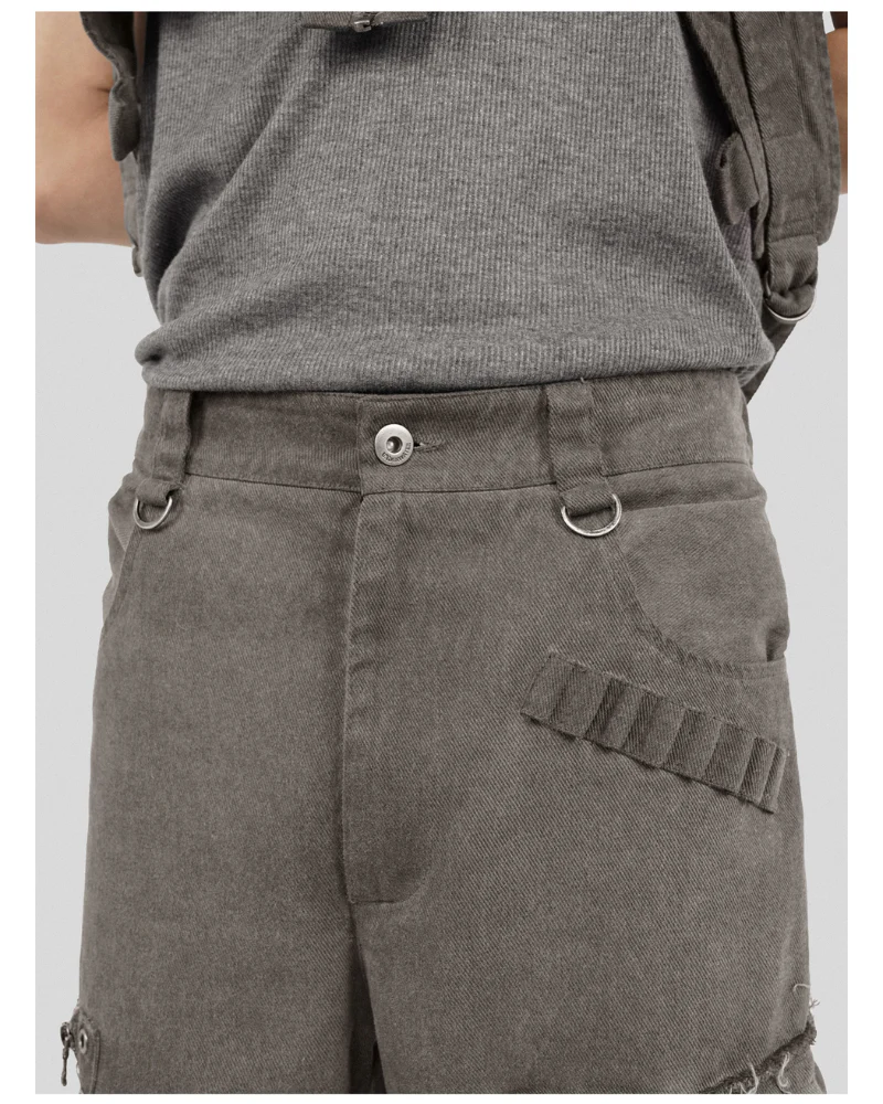 Wasteland Wear Straps Patchwork Cargo Y2K Pants - Image 13