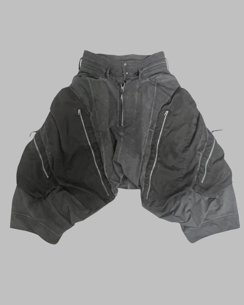 Wasteland Wear Wash Patchwork Zipper Hakama Pants - Image 11