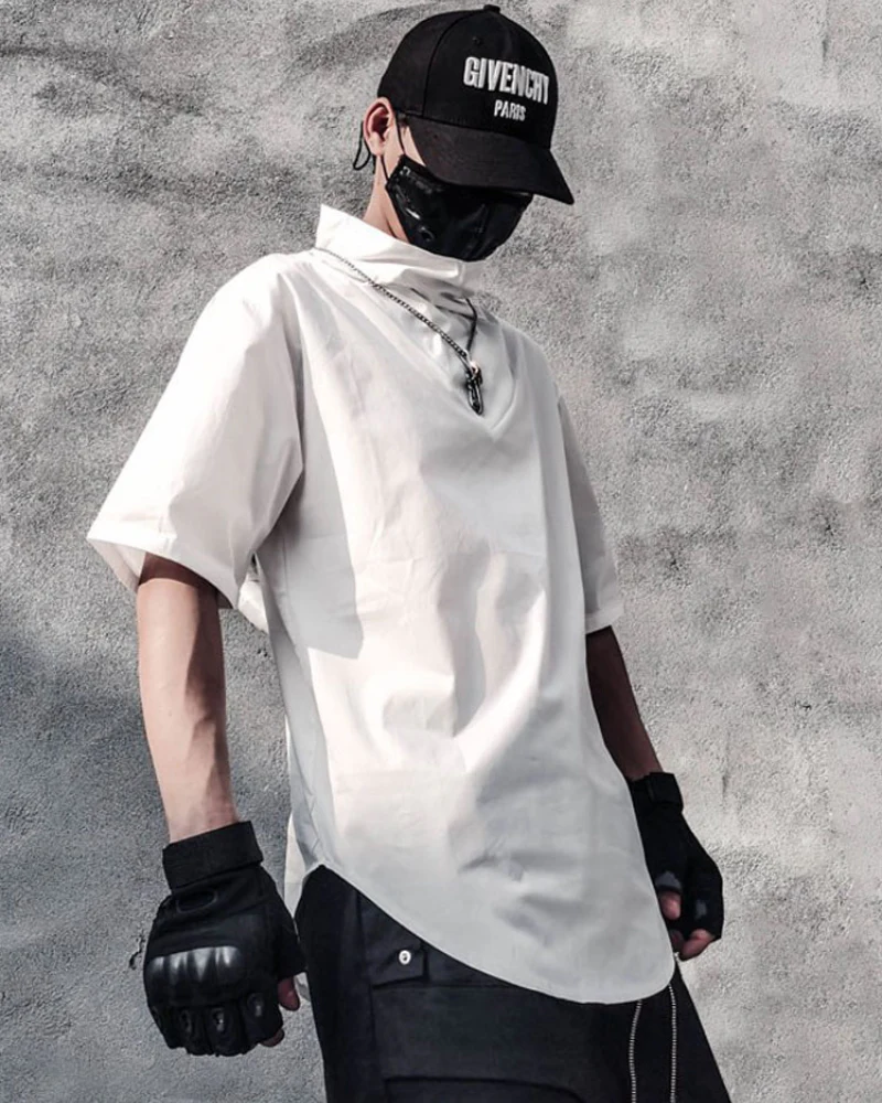 With Chain Function Japanese Techwear T-Shirt - Image 6