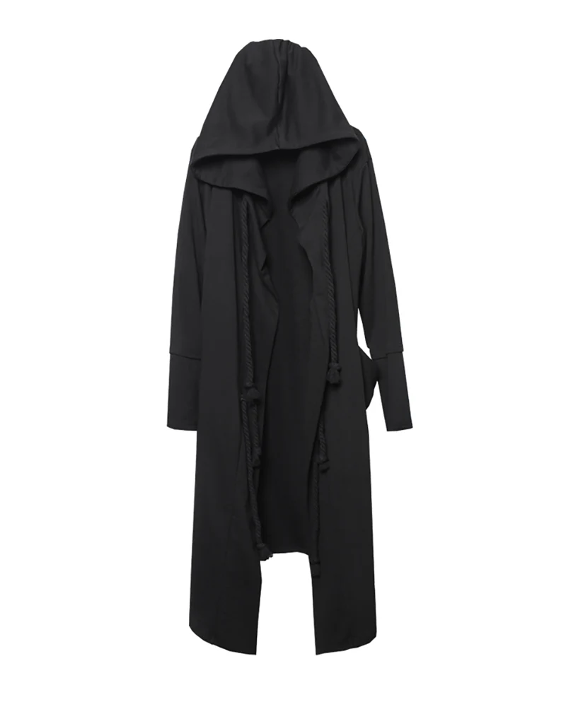 Wizard Gothic Drawstring Black Cape Coat - Image 2