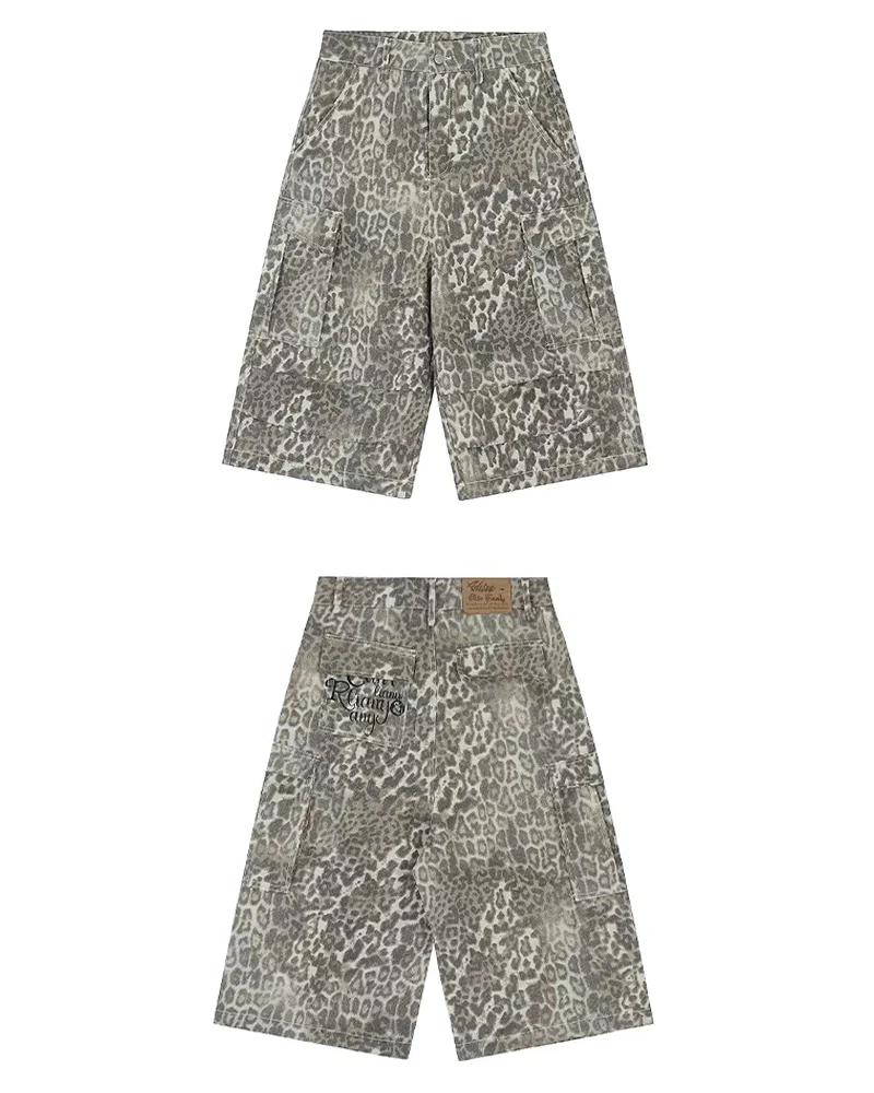 Women's Y2K Leopard Loose Wide-Leg Jorts - Image 7