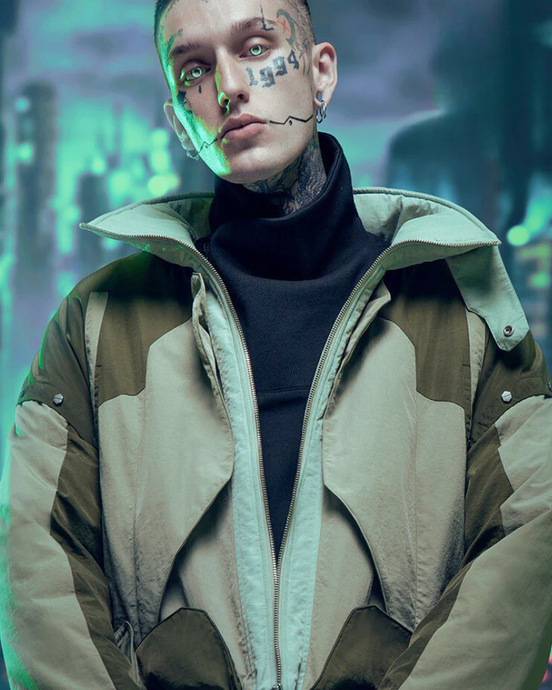 XIPHEVIL Cyberpunk Outfits Exotic Hacker Urban Winter Jacket - Image 4