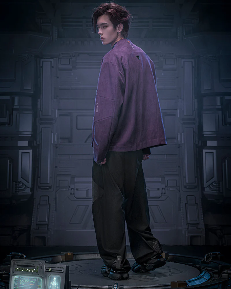 XIPHEVIL Cyberpunk Outfits Unisex Suede Minimalist Future Jacket - Image 13