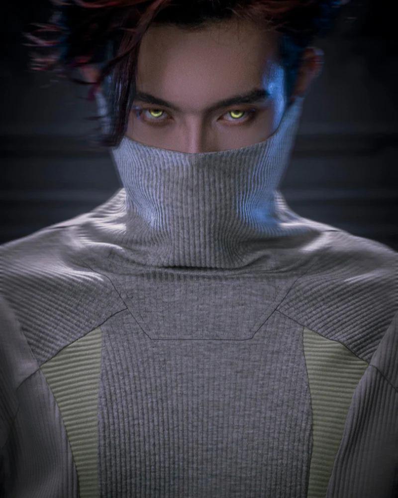 XIPHEVIL Cyberpunk Outfits Unisex Turtleneck Sweatshirt - Image 11