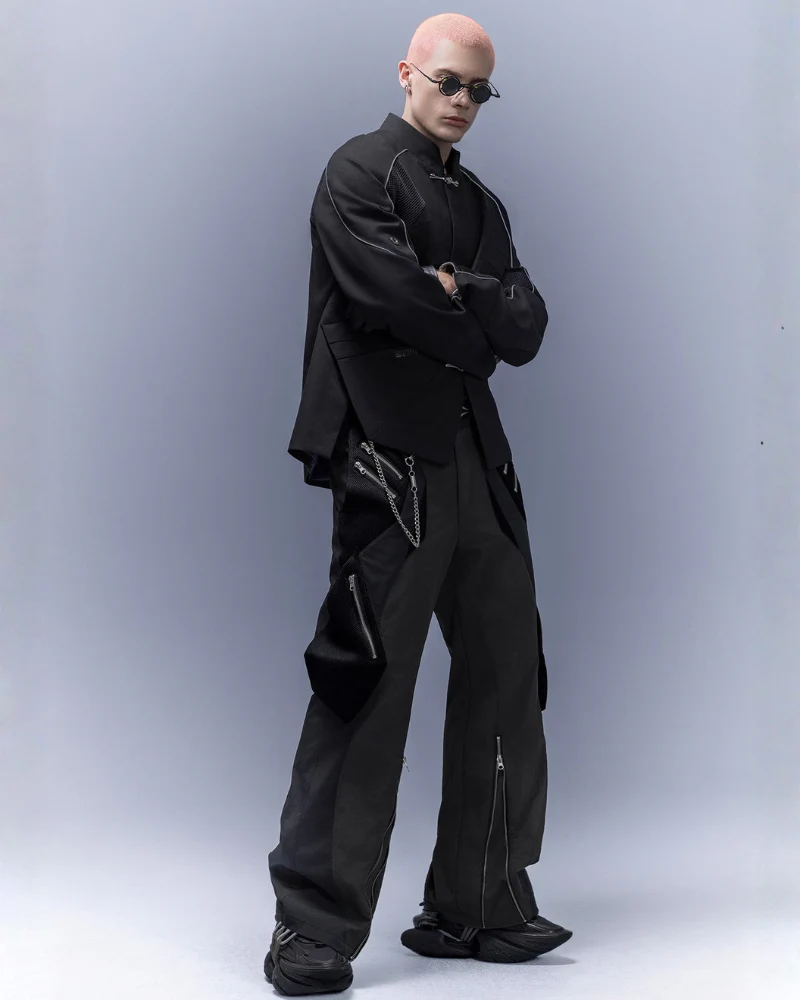 XIPHEVIL Cyberpunk Outfits Wide-Leg Techwear Pants - Image 5