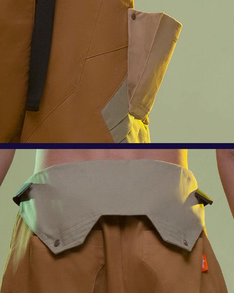 XIPHEVIL Fist Power Cyberpunk Washed Cargo Shorts - Image 15